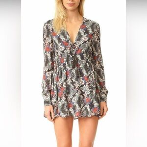 Free People Stealing Fire Mini Dress Women's Size Small Casual Floral Printed